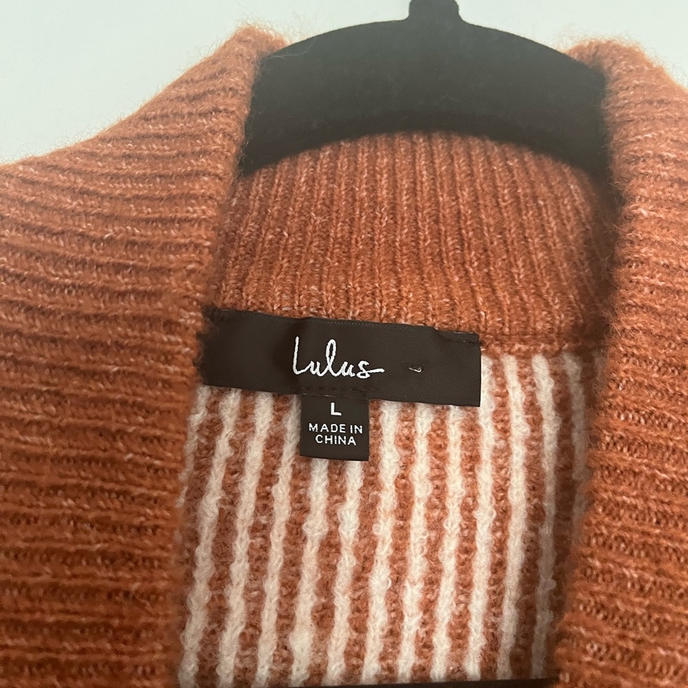 Lulu's Rust Orange Crew Neck Sweater - Picture 7 of 7